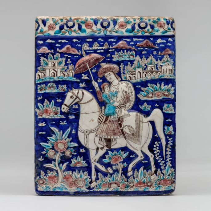 Qajar Tile with Horse and Rider  | MasterArt